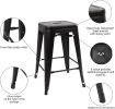 4 Stacking Metal Counter Stools 24 Inch