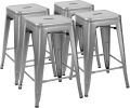 4 Stacking Metal Counter Stools 24 Inch