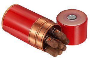 Visol Big Joe 7 Cigar Travel Humidor (Color: Red and Copper)