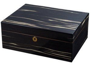 Visol Wood Locking Leather Humidor (Color: Ashburl)