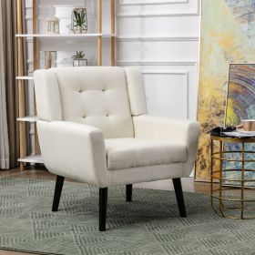 Modern Ergonomic Accent Chair (Color: Beige)
