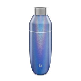 Stainless Steel Cocktail Shaker (Color: Shimmer Blue)