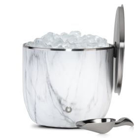 Extra Large Ice Bucket with Lid and Ice Scoop (Color: Marble)