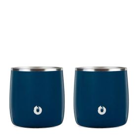 Stainless Steel Rocks Glass, Set of 2 (Color: Blue)