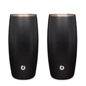 Stainless Steel Beer Glass Set,, Set of 2 (Color: Black)