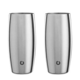 Stainless Steel Beer Glass Set,, Set of 2 (Color: Steel)