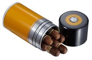 Visol Big Joe 7 Cigar Travel Humidor (Color: Black and Yellow)